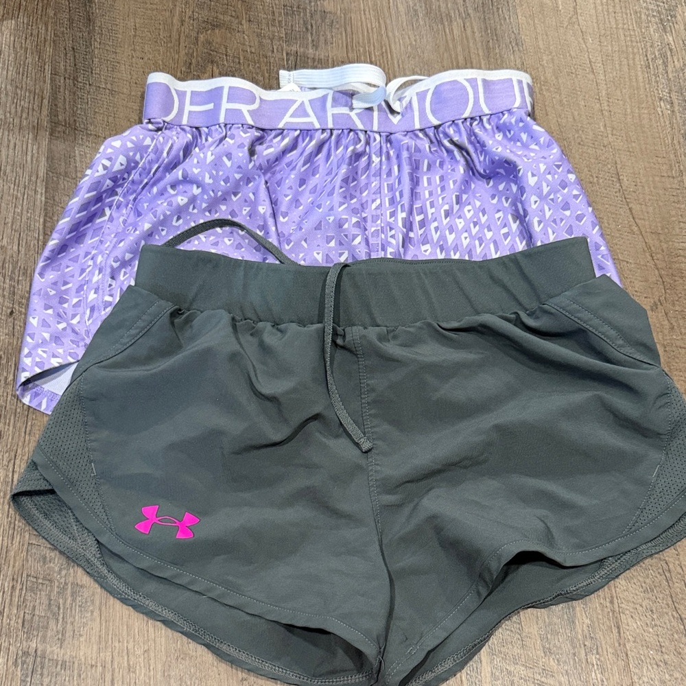 Under Armour Girl’s Black and Lavender Shorts Duo